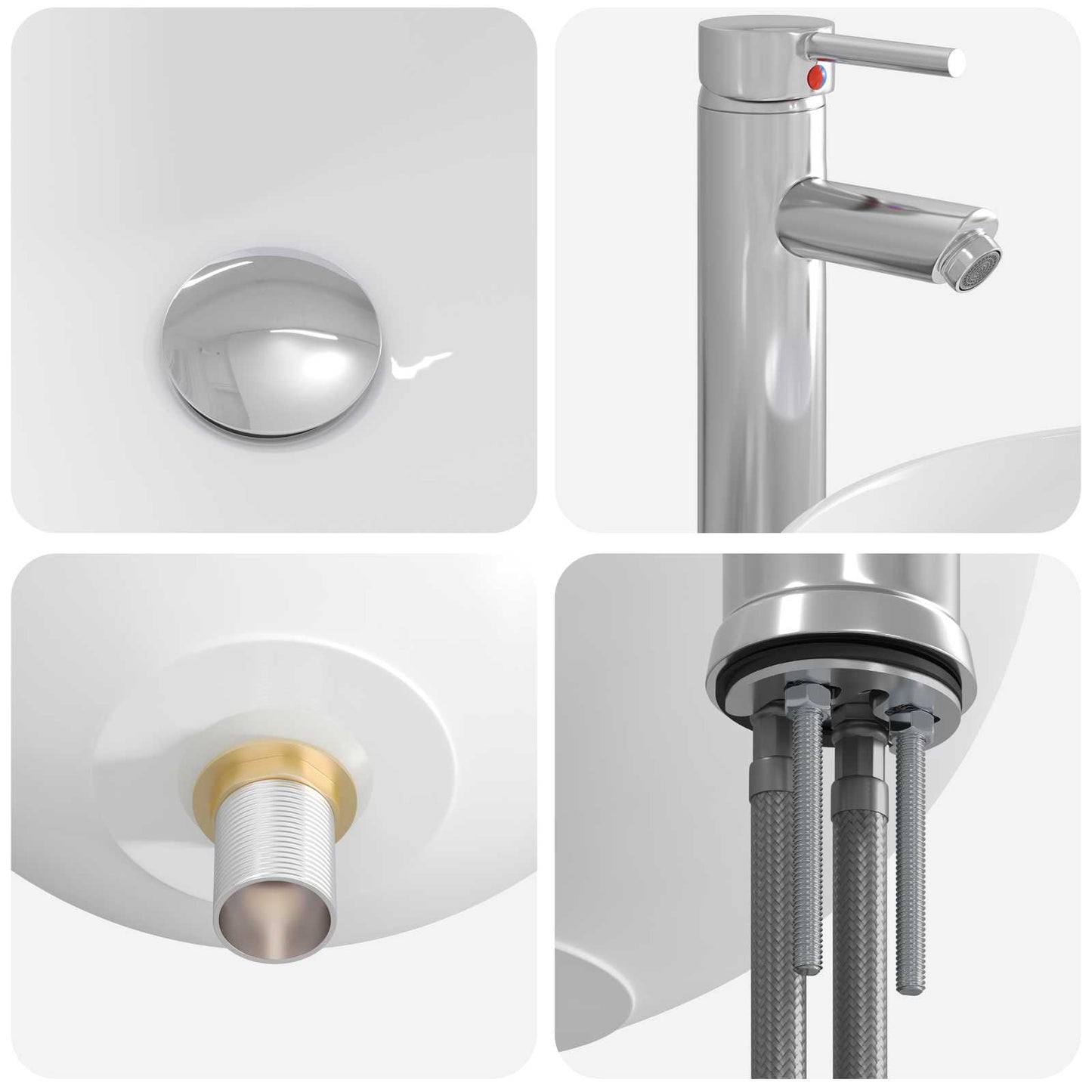 vidaXL Bathroom Wash Basin Chrome 35.5 x 35.5 x 14.5 cm Metal