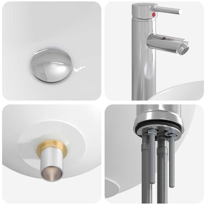 vidaXL Bathroom Wash Basin Chrome 35.5 x 35.5 x 14.5 cm Metal