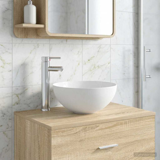 vidaXL Bathroom Wash Basin Chrome 35.5 x 35.5 x 14.5 cm Metal
