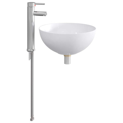 vidaXL Bathroom Wash Basin Chrome 35.5 x 35.5 x 14.5 cm Metal