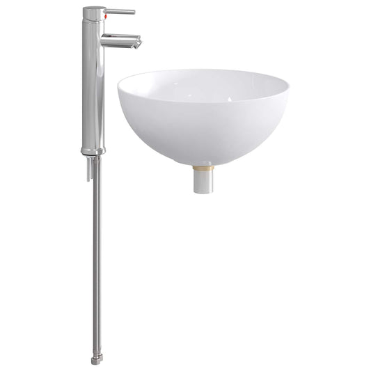 vidaXL Bathroom Wash Basin Chrome 35.5 x 35.5 x 14.5 cm Metal