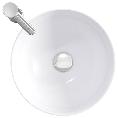 vidaXL Bathroom Wash Basin Chrome 35.5 x 35.5 x 14.5 cm Metal
