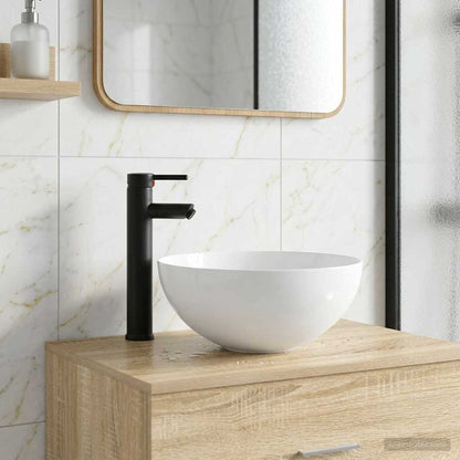 vidaXL Bathroom Wash Basin Matte Black 35.5 x 35.5 x 14.5 cm Metal