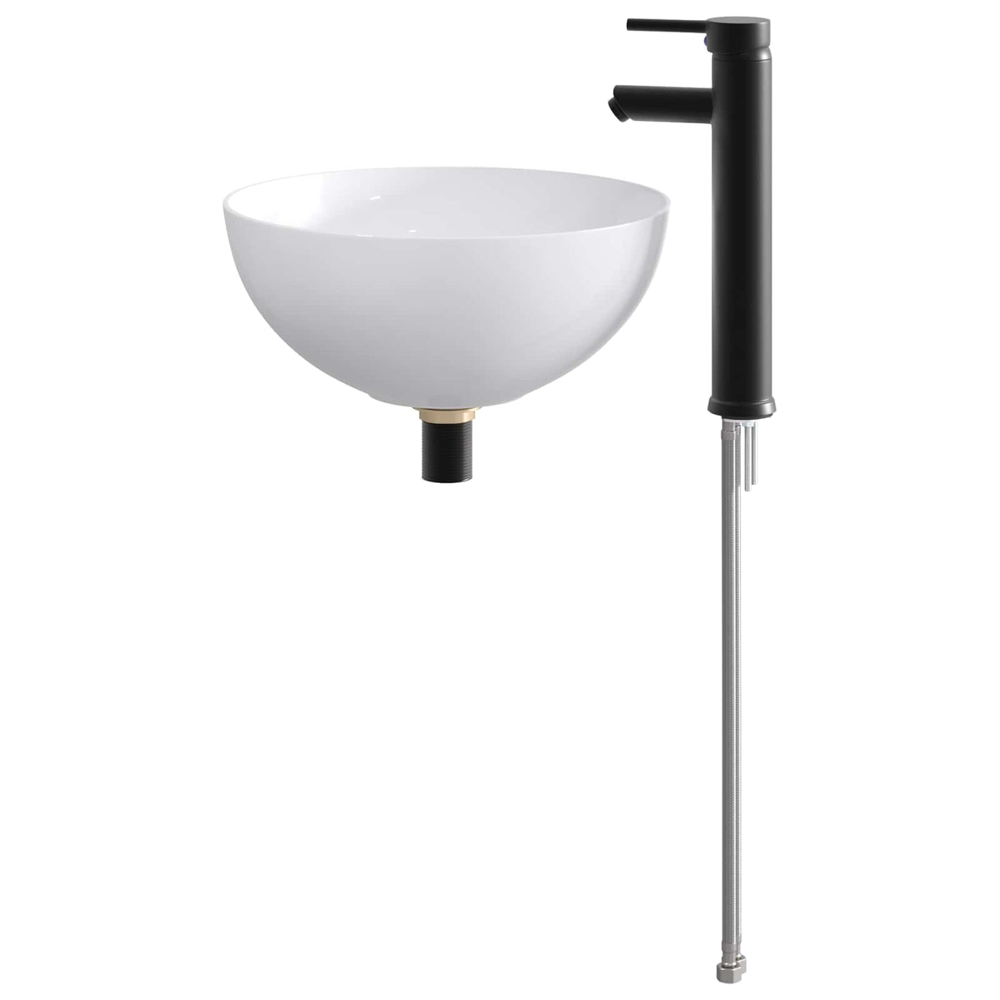 vidaXL Bathroom Wash Basin Matte Black 35.5 x 35.5 x 14.5 cm Metal
