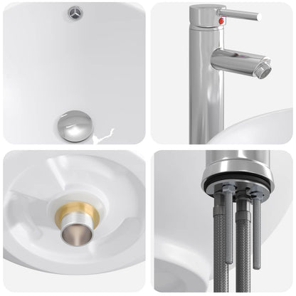 vidaXL Bathroom Wash Basin Chrome 44 x 44 x 16 cm Metal