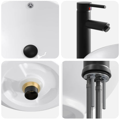 vidaXL Bathroom Wash Basin Matte Black 44 x 44 x 16 cm Metal