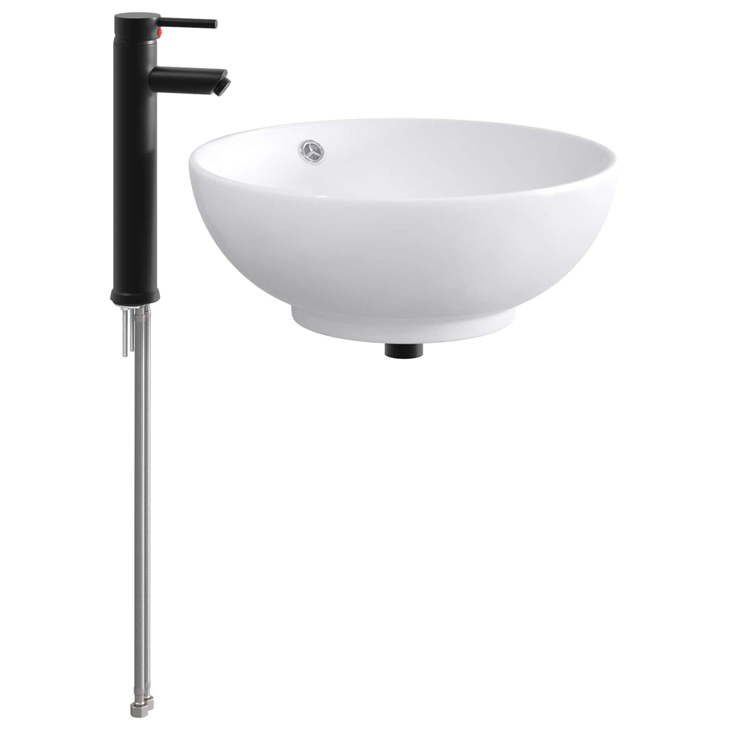 vidaXL Bathroom Wash Basin Matte Black 44 x 44 x 16 cm Metal