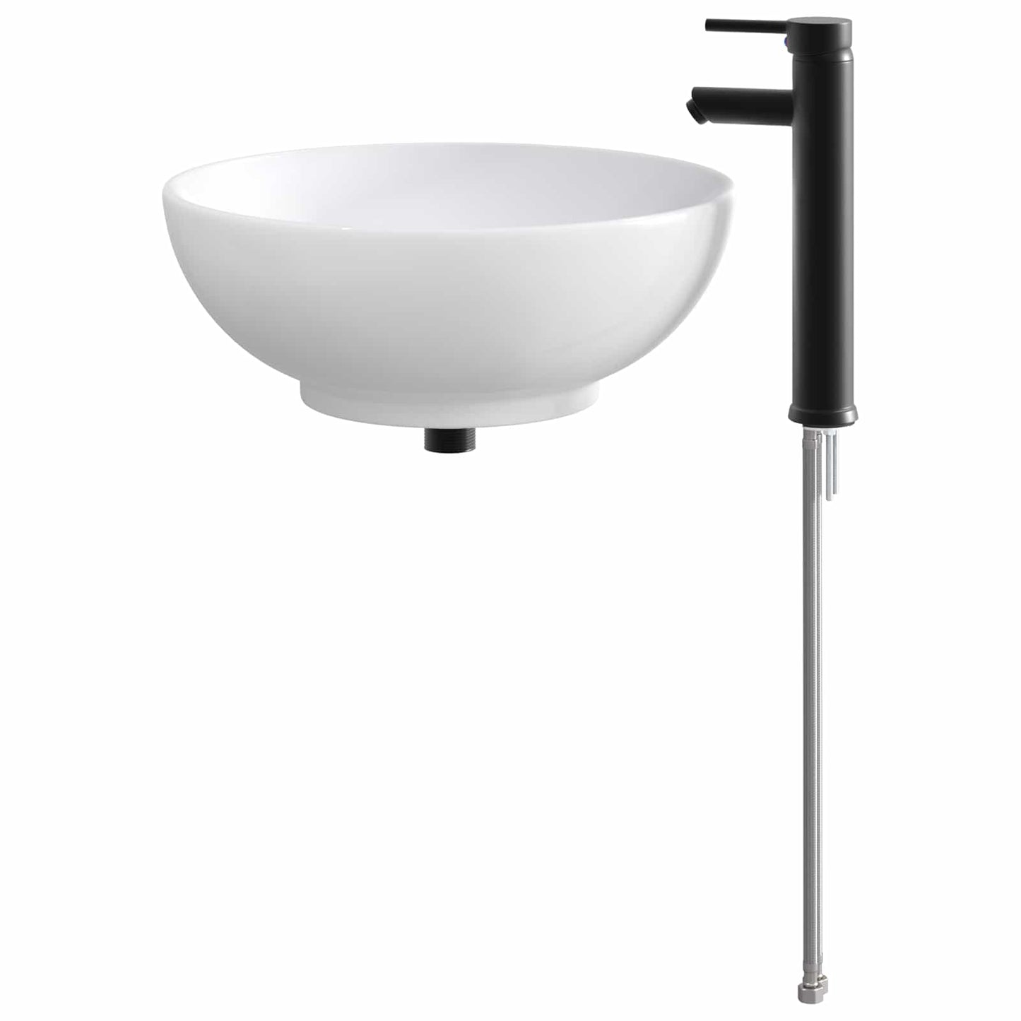 vidaXL Bathroom Wash Basin Matte Black 44 x 44 x 16 cm Metal