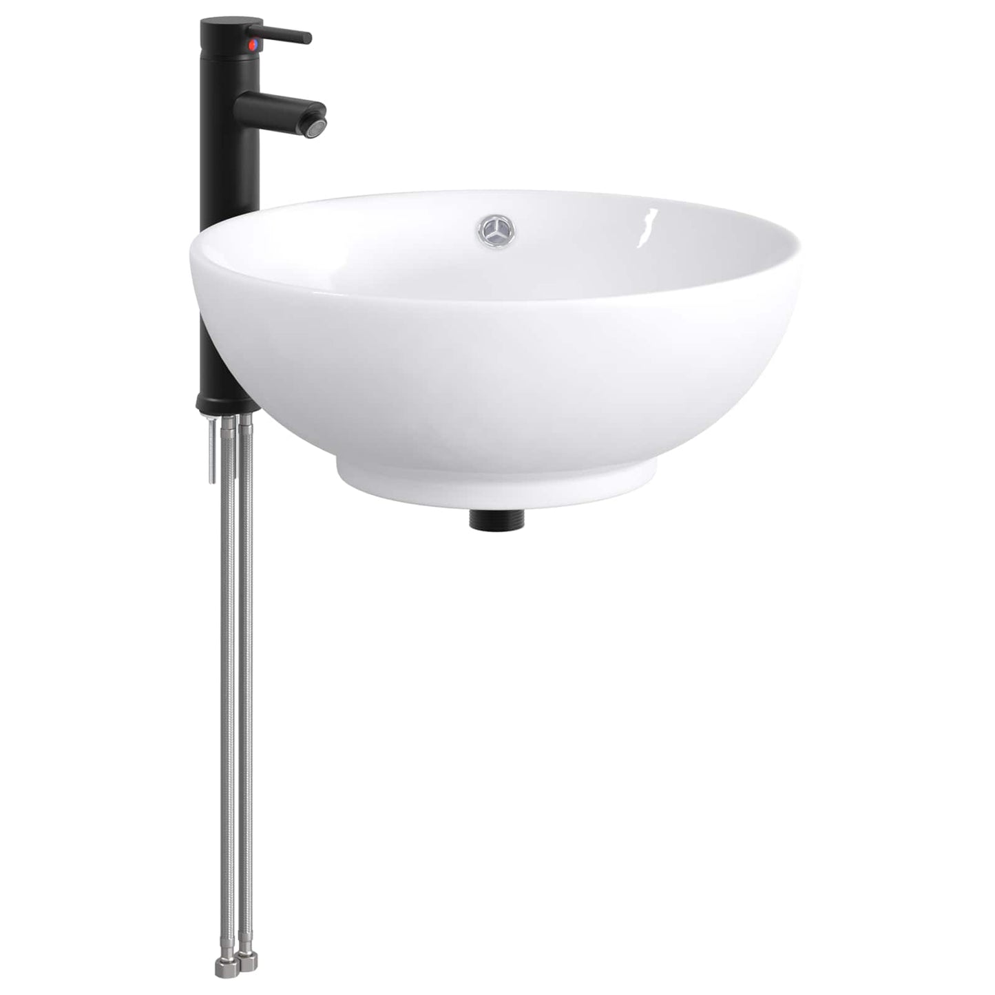vidaXL Bathroom Wash Basin Matte Black 44 x 44 x 16 cm Metal