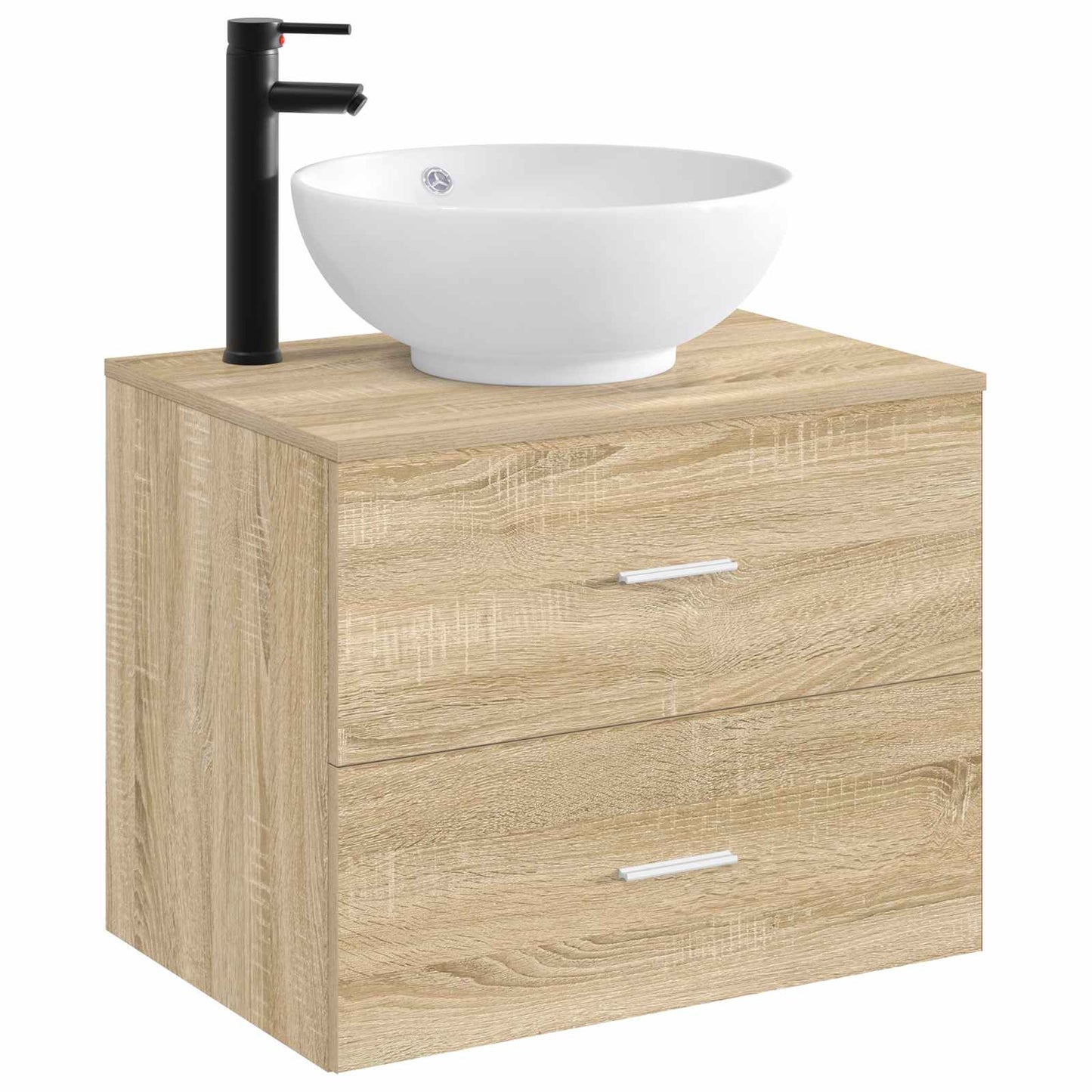 vidaXL Bathroom Wash Basin Matte Black 44 x 44 x 16 cm Metal