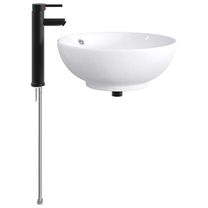 vidaXL Bathroom Wash Basin Matte Black 44 x 44 x 16 cm Metal
