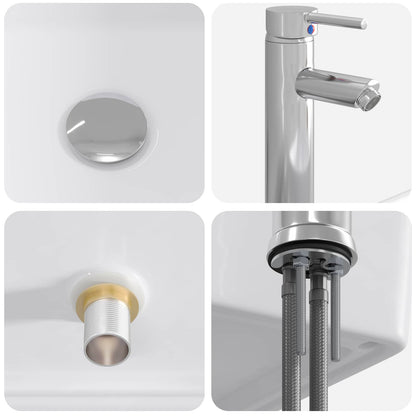 vidaXL Bathroom Wash Basin Chrome 40.5 x 30.5 x 13 cm Metal