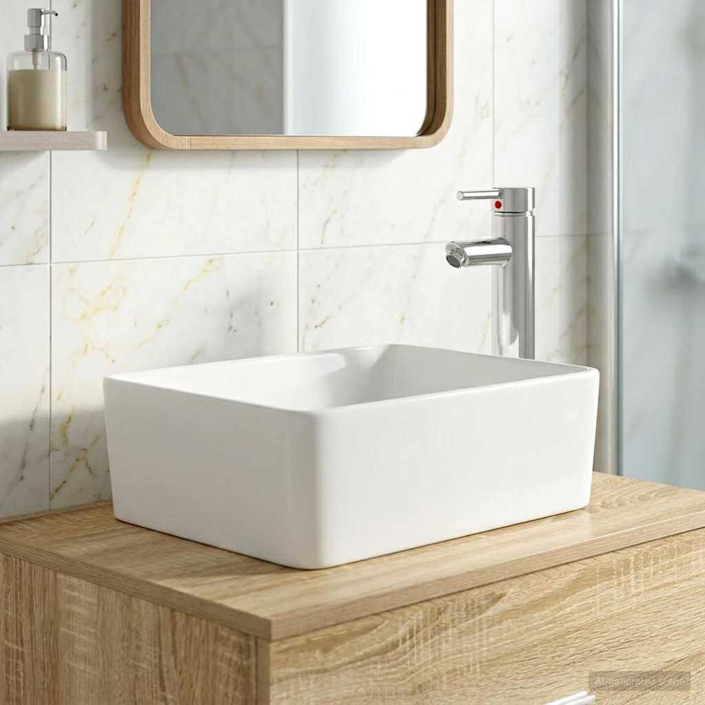 vidaXL Bathroom Wash Basin Chrome 40.5 x 30.5 x 13 cm Metal
