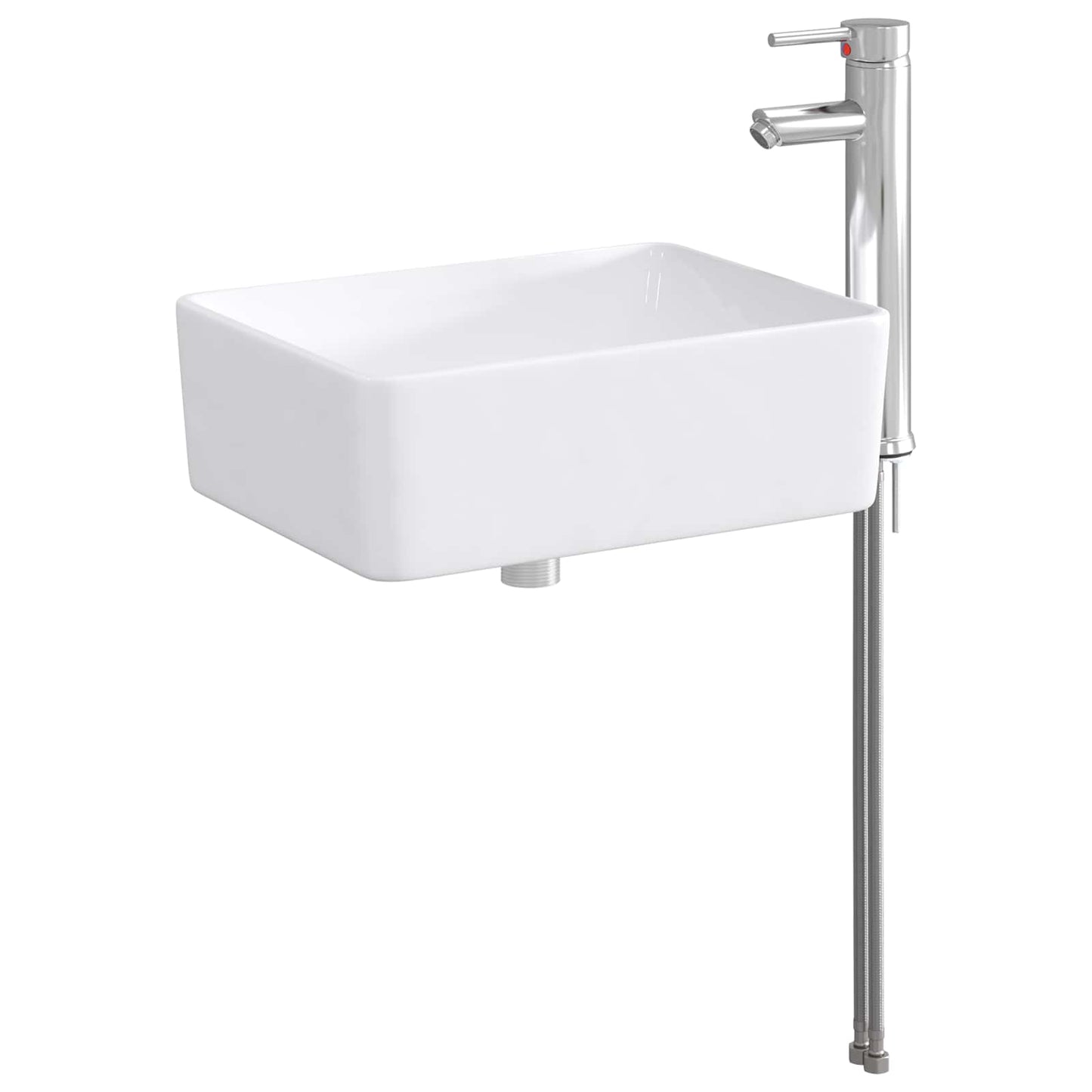 vidaXL Bathroom Wash Basin Chrome 40.5 x 30.5 x 13 cm Metal