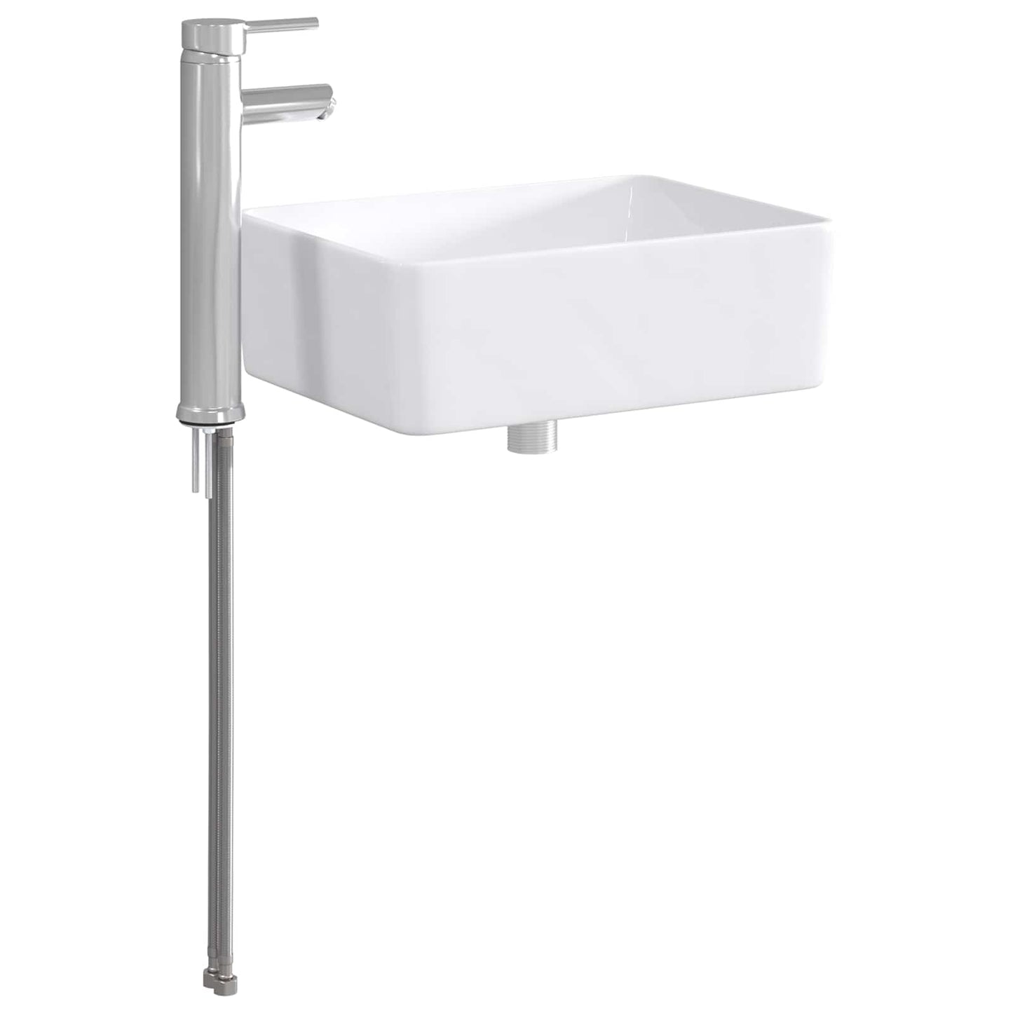 vidaXL Bathroom Wash Basin Chrome 40.5 x 30.5 x 13 cm Metal
