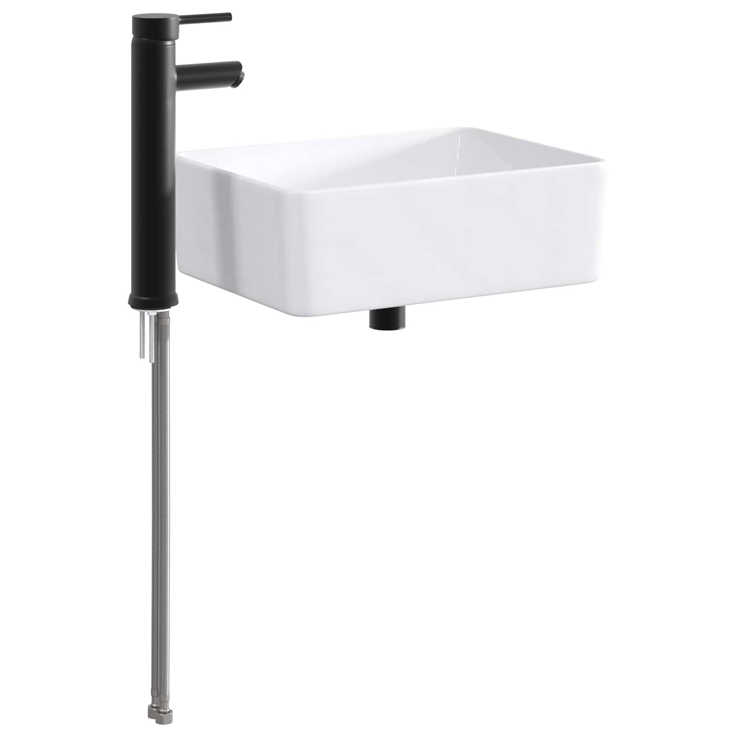 vidaXL Bathroom Wash Basin Matte Black 40.5 x 30.5 x 13 cm Metal