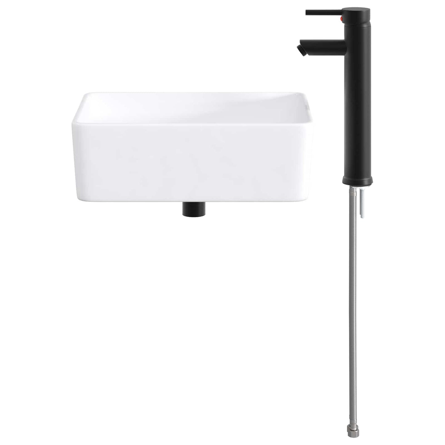 vidaXL Bathroom Wash Basin Matte Black 40.5 x 30.5 x 13 cm Metal