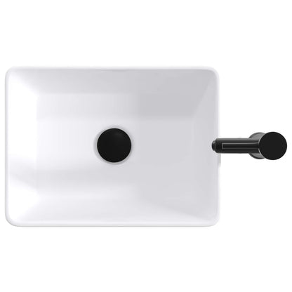 vidaXL Bathroom Wash Basin Matte Black 40.5 x 30.5 x 13 cm Metal
