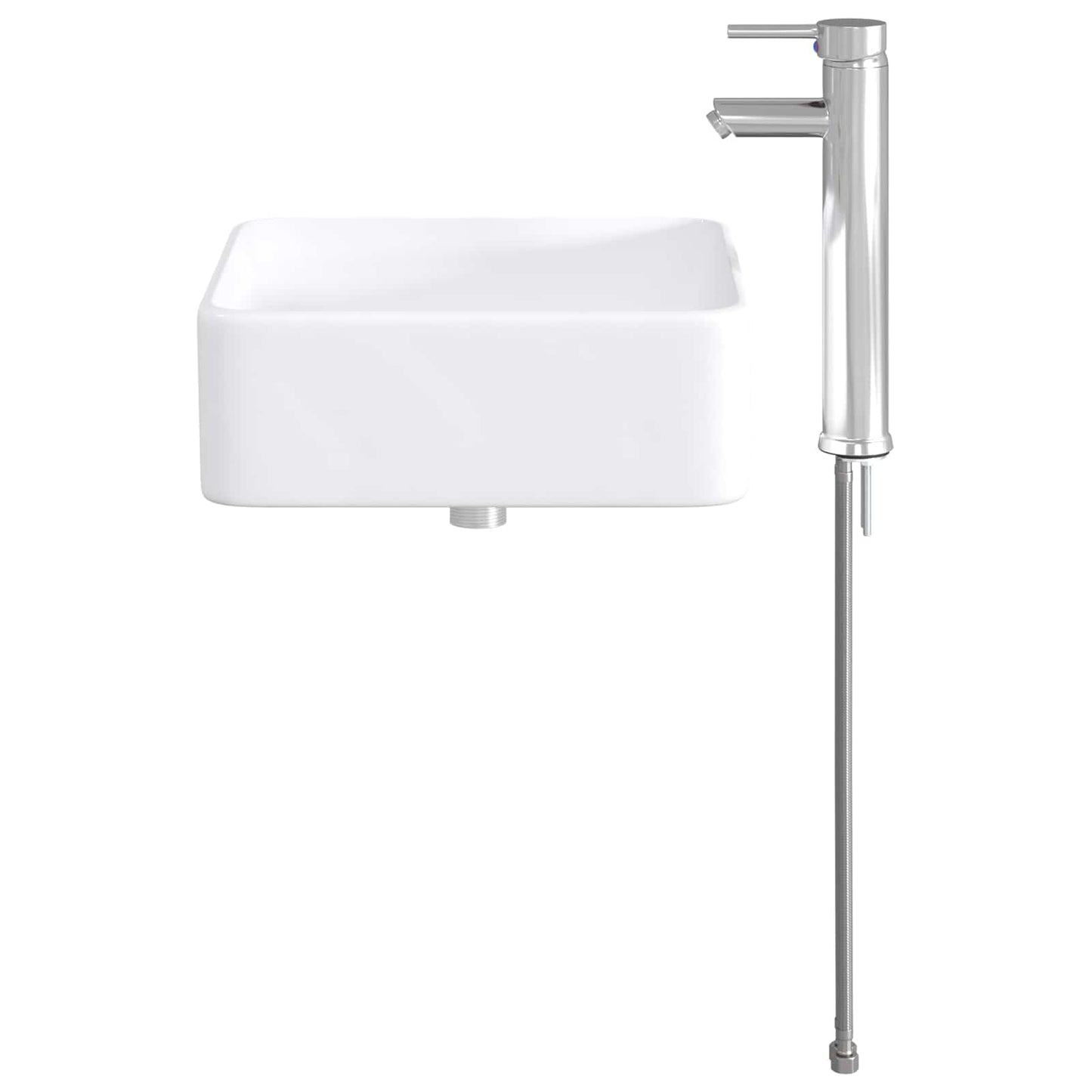 vidaXL Bathroom Wash Basin Chrome 36.5 x 36.5 x 13 cm Metal