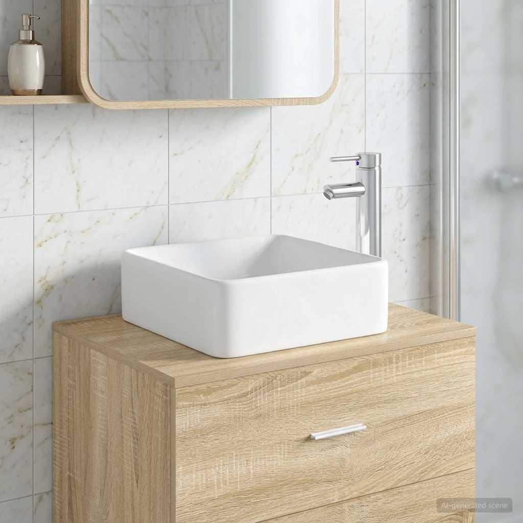 vidaXL Bathroom Wash Basin Chrome 49 x 37 x 14 cm Metal