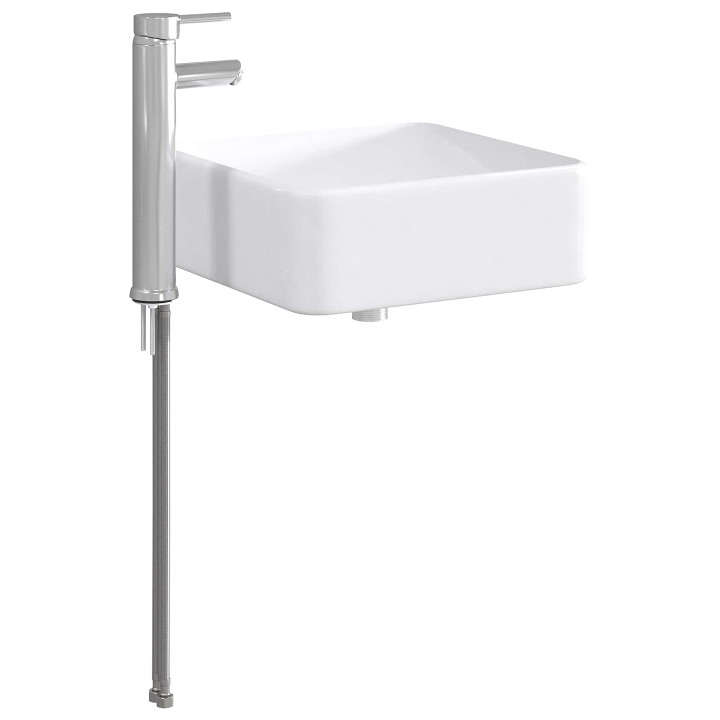 vidaXL Bathroom Wash Basin Chrome 49 x 37 x 14 cm Metal
