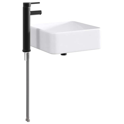 vidaXL Bathroom Wash Basin Matte Black 49 x 37 x 14 cm Metal