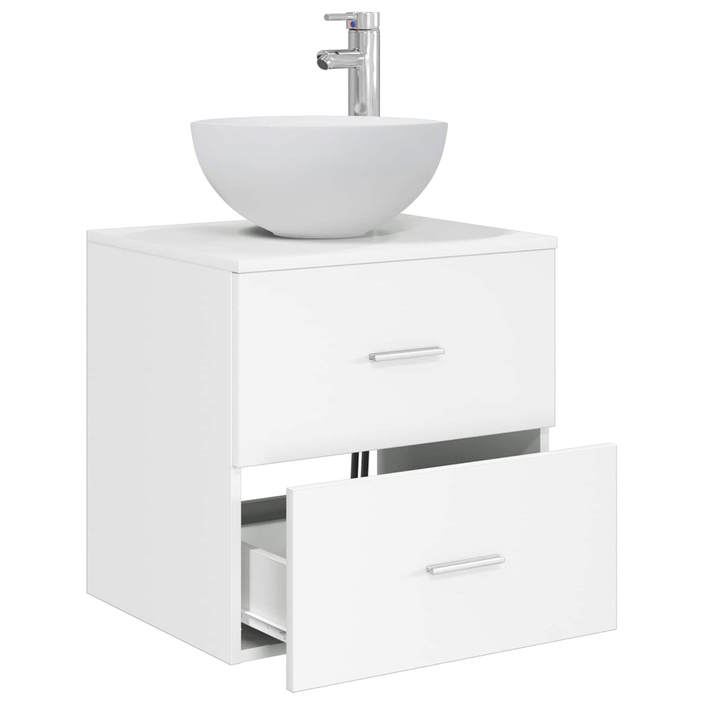 vidaXL Wall-Mounted Sink Vanity White 49.5 x 35 x 63 cm