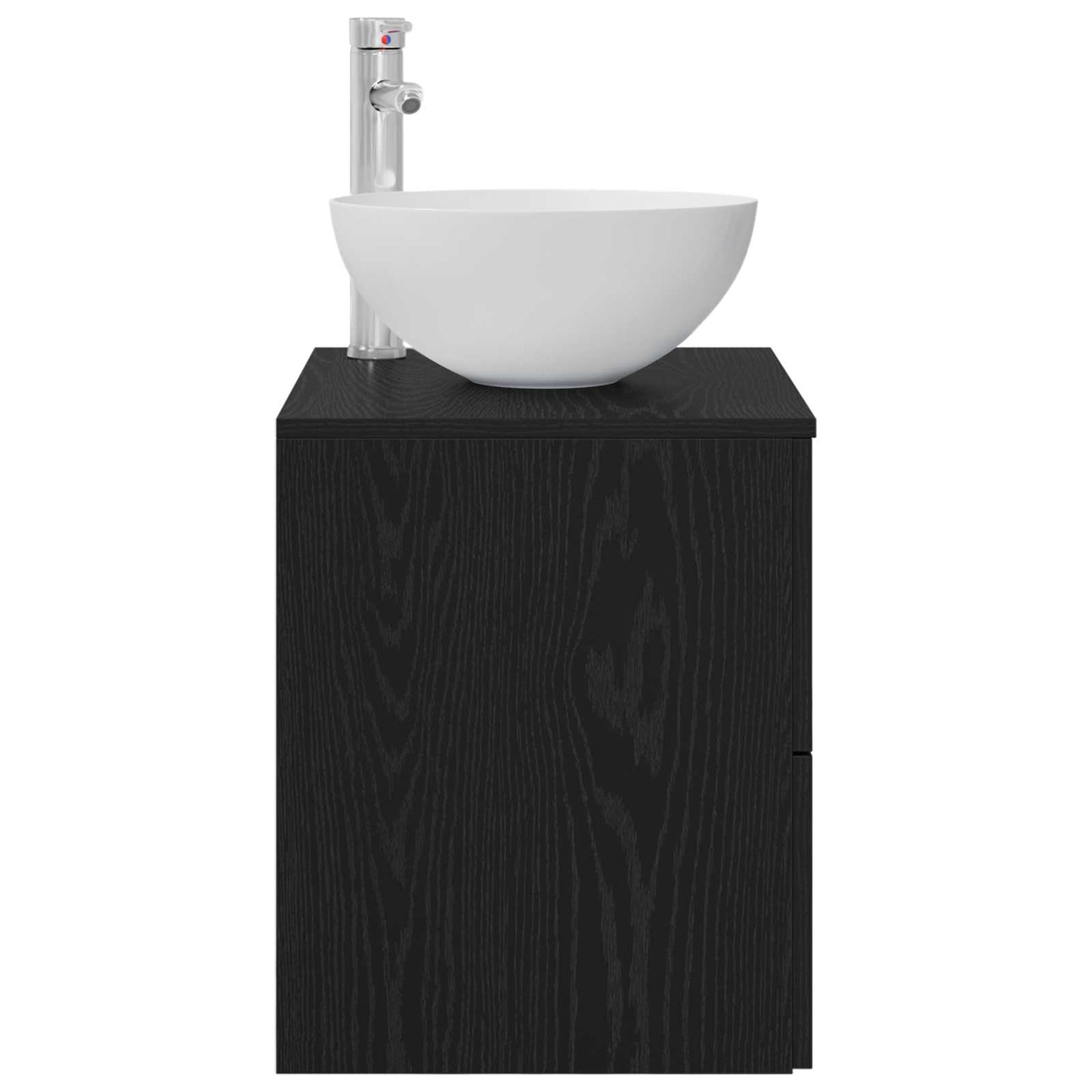 vidaXL Wall-Mounted Sink Vanity Black Oak 49.5 x 35 x 63 cm