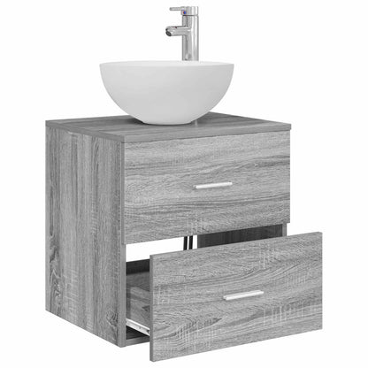 vidaXL Wall-Mounted Sink Vanity Grey Sonoma 49.5 x 35 x 63 cm