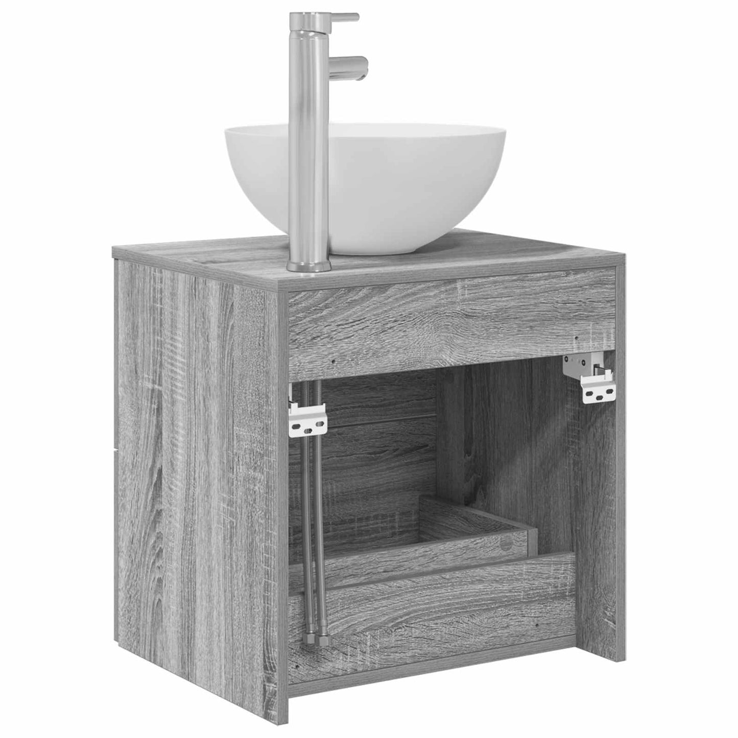 vidaXL Wall-Mounted Sink Vanity Grey Sonoma 49.5 x 35 x 63 cm