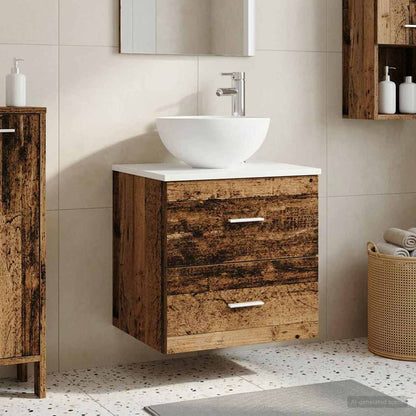 vidaXL Wall-Mounted Sink Vanity Old Wood 49.5 x 35 x 63 cm