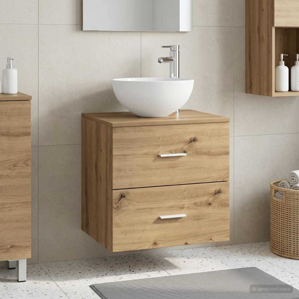 vidaXL Wall-Mounted Sink Vanity Artisan Oak 49.5 x 35 x 63 cm