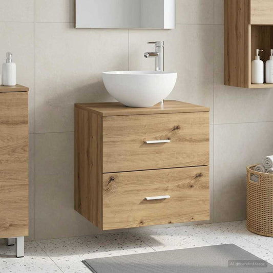 vidaXL Wall-Mounted Sink Vanity Artisan Oak 49.5 x 35 x 63 cm
