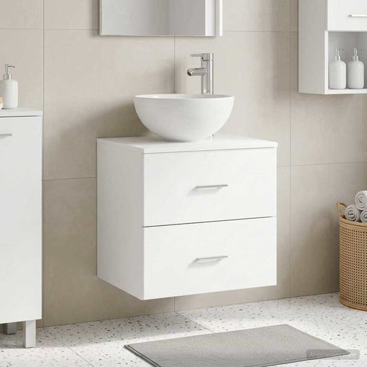 vidaXL Wall-Mounted Sink Vanity White 49.5 x 41 x 64.5 cm