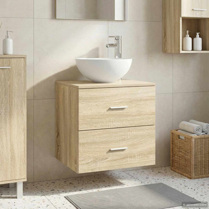 vidaXL Wall-Mounted Sink Vanity Sonoma Oak 49.5 x 41 x 64.5 cm