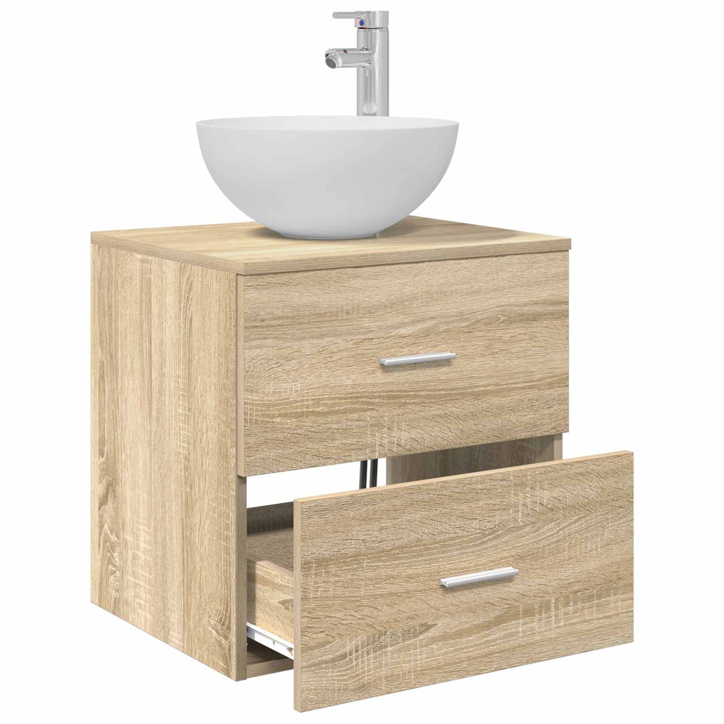 vidaXL Wall-Mounted Sink Vanity Sonoma Oak 49.5 x 41 x 64.5 cm
