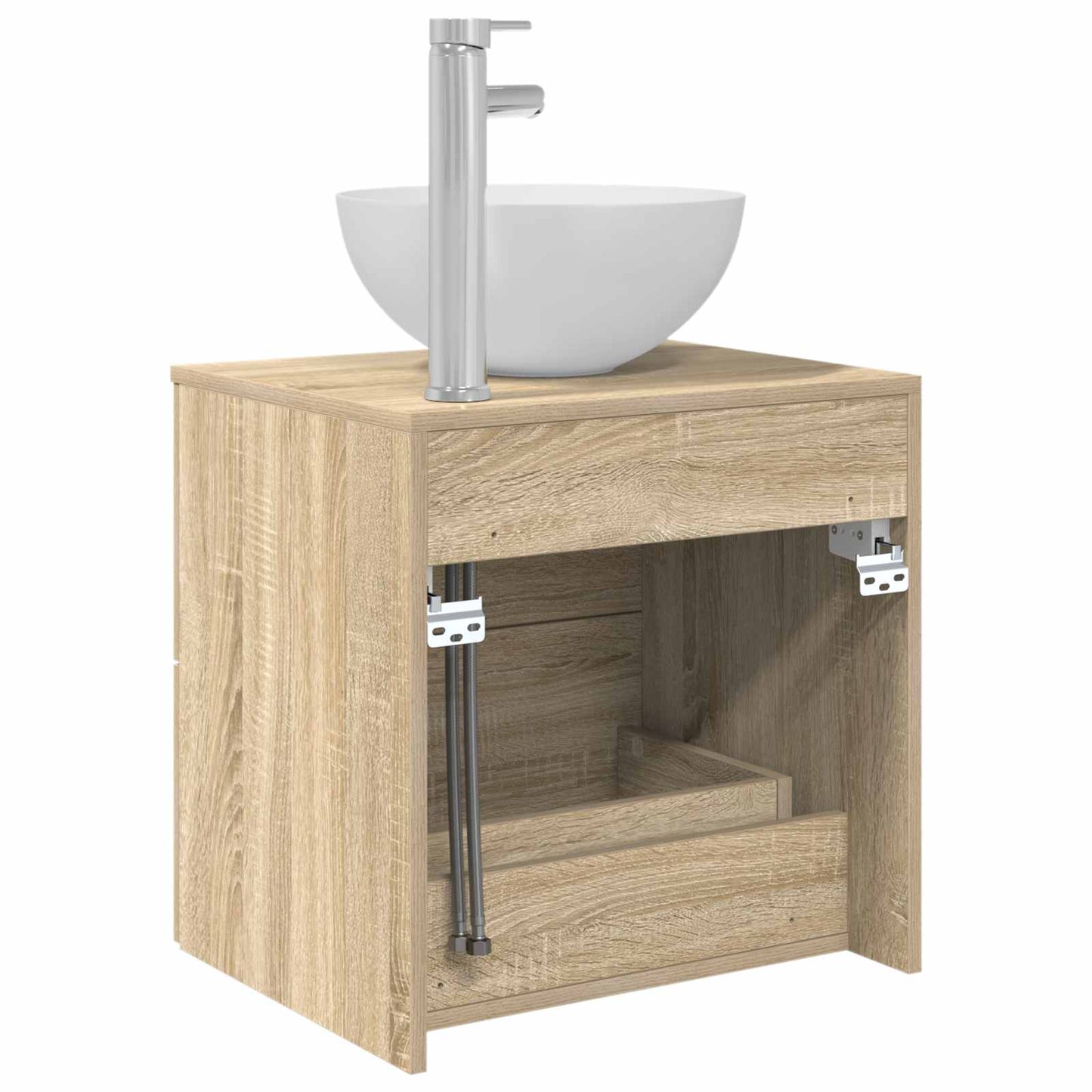 vidaXL Wall-Mounted Sink Vanity Sonoma Oak 49.5 x 41 x 64.5 cm