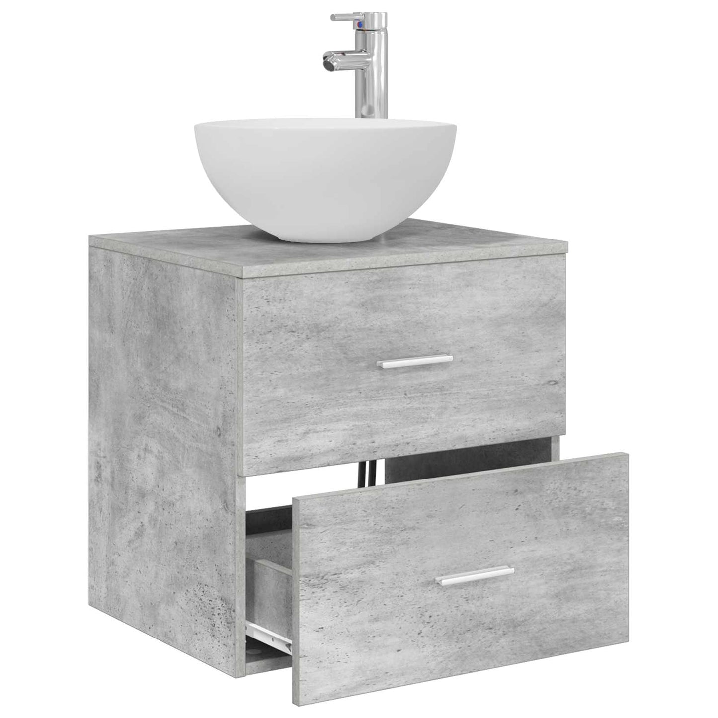 vidaXL Wall-Mounted Sink Vanity Concrete Grey 49.5 x 41 x 64.5 cm