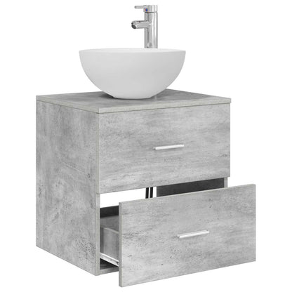 vidaXL Wall-Mounted Sink Vanity Concrete Grey 49.5 x 41 x 64.5 cm
