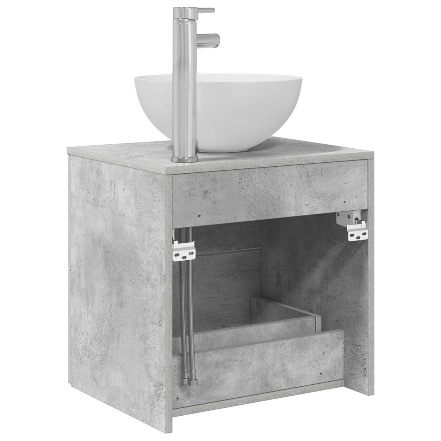 vidaXL Wall-Mounted Sink Vanity Concrete Grey 49.5 x 41 x 64.5 cm