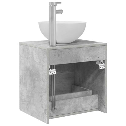 vidaXL Wall-Mounted Sink Vanity Concrete Grey 49.5 x 41 x 64.5 cm