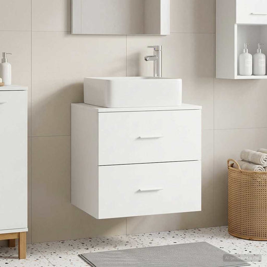 vidaXL Wall-Mounted Sink Vanity White 49.5 x 41 x 63 cm