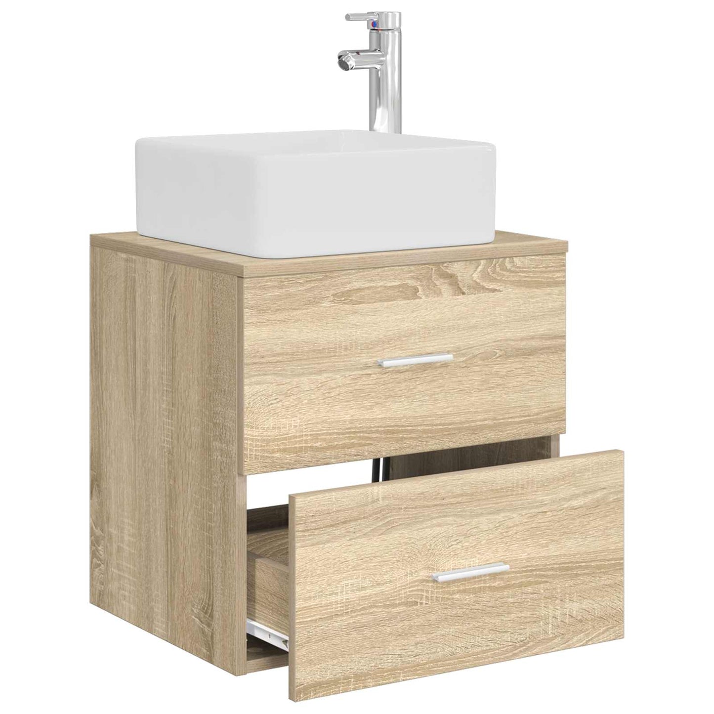 vidaXL Wall-Mounted Sink Vanity Sonoma Oak 49.5 x 41 x 63 cm