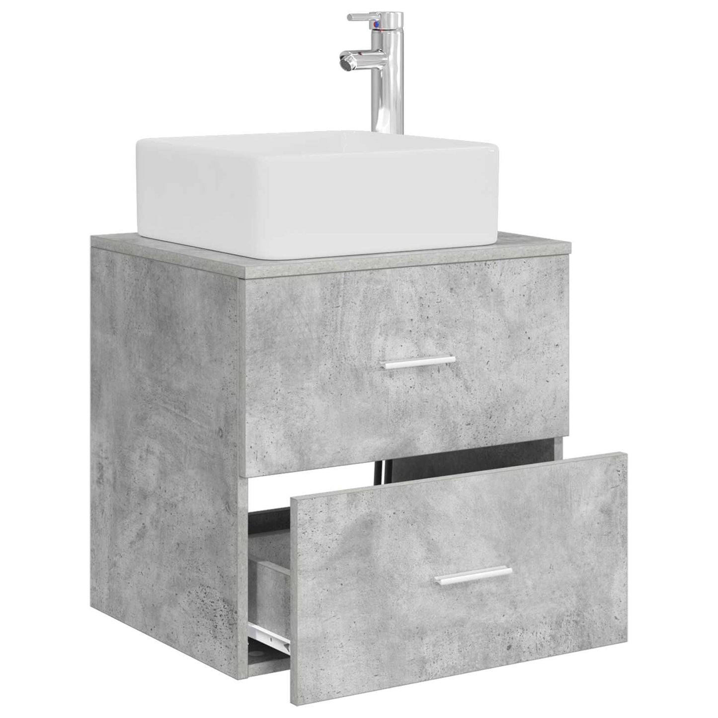 vidaXL Wall-Mounted Sink Vanity Concrete Grey 49.5 x 41 x 63 cm