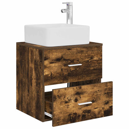 vidaXL Wall-Mounted Sink Vanity Smoked Oak 49.5 x 41 x 63 cm