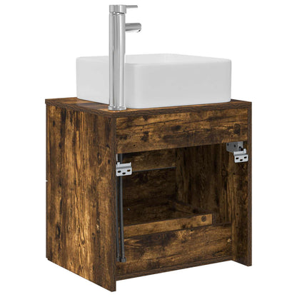 vidaXL Wall-Mounted Sink Vanity Smoked Oak 49.5 x 41 x 63 cm