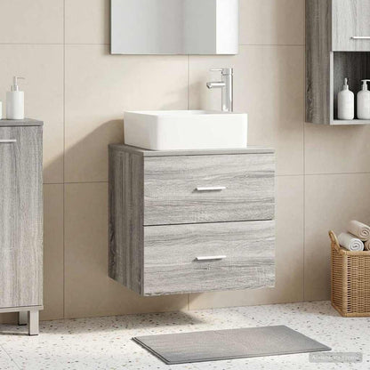 vidaXL Wall-Mounted Sink Vanity Grey Sonoma 49.5 x 41 x 63 cm