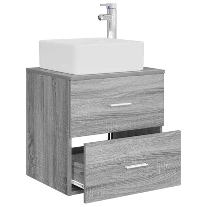 vidaXL Wall-Mounted Sink Vanity Grey Sonoma 49.5 x 41 x 63 cm