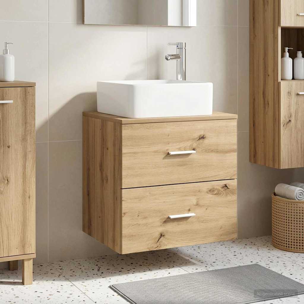 vidaXL Wall-Mounted Sink Vanity Artisan Oak 49.5 x 41 x 63 cm