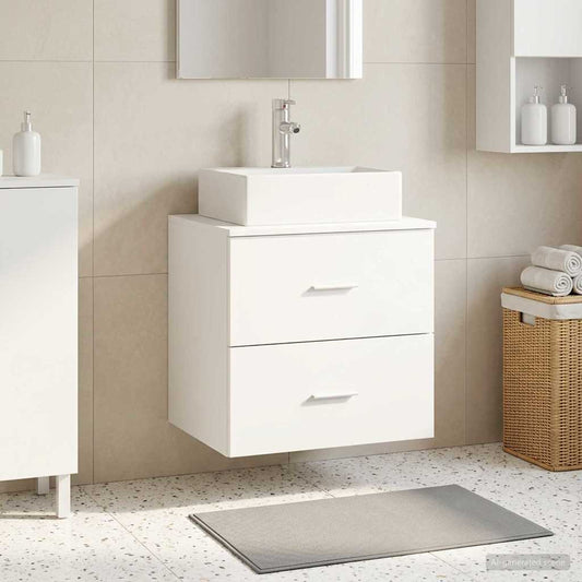 vidaXL Wall-Mounted Sink Vanity White 49.5 x 41 x 62.5 cm
